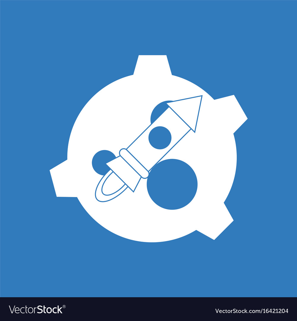 Icon satellite and rocket Royalty Free Vector Image