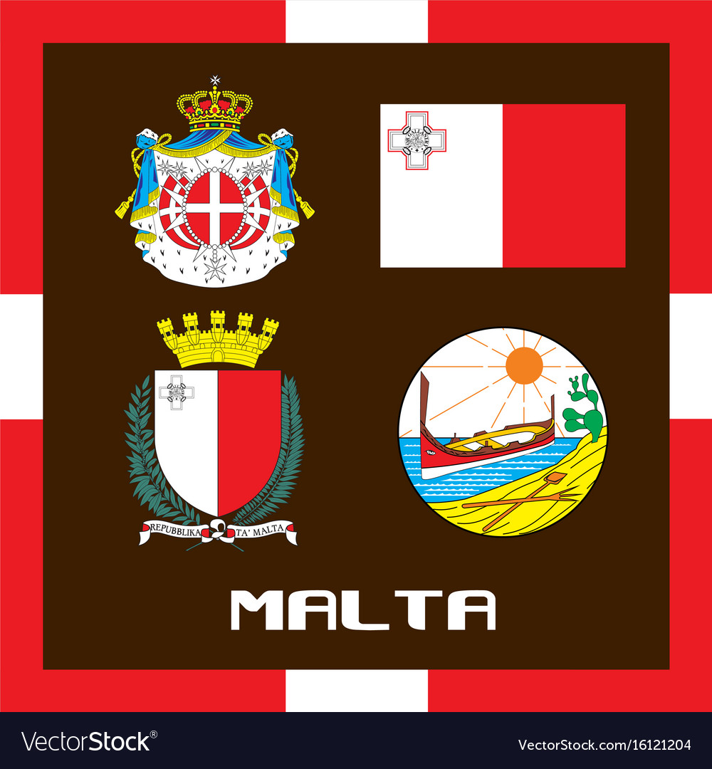 Official government ensigns of malta royalty free vector