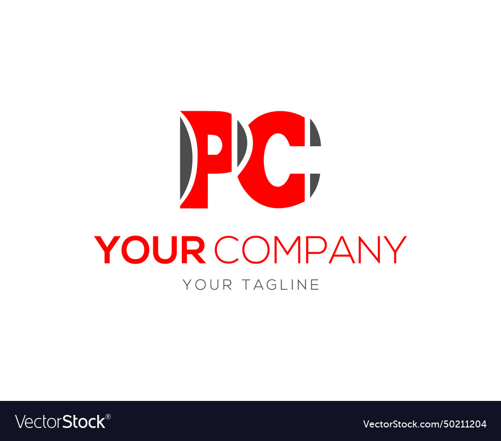 Pc letter logo design monogram Royalty Free Vector Image