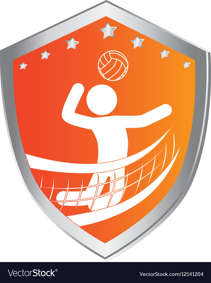 Volleyball sport emblem icon