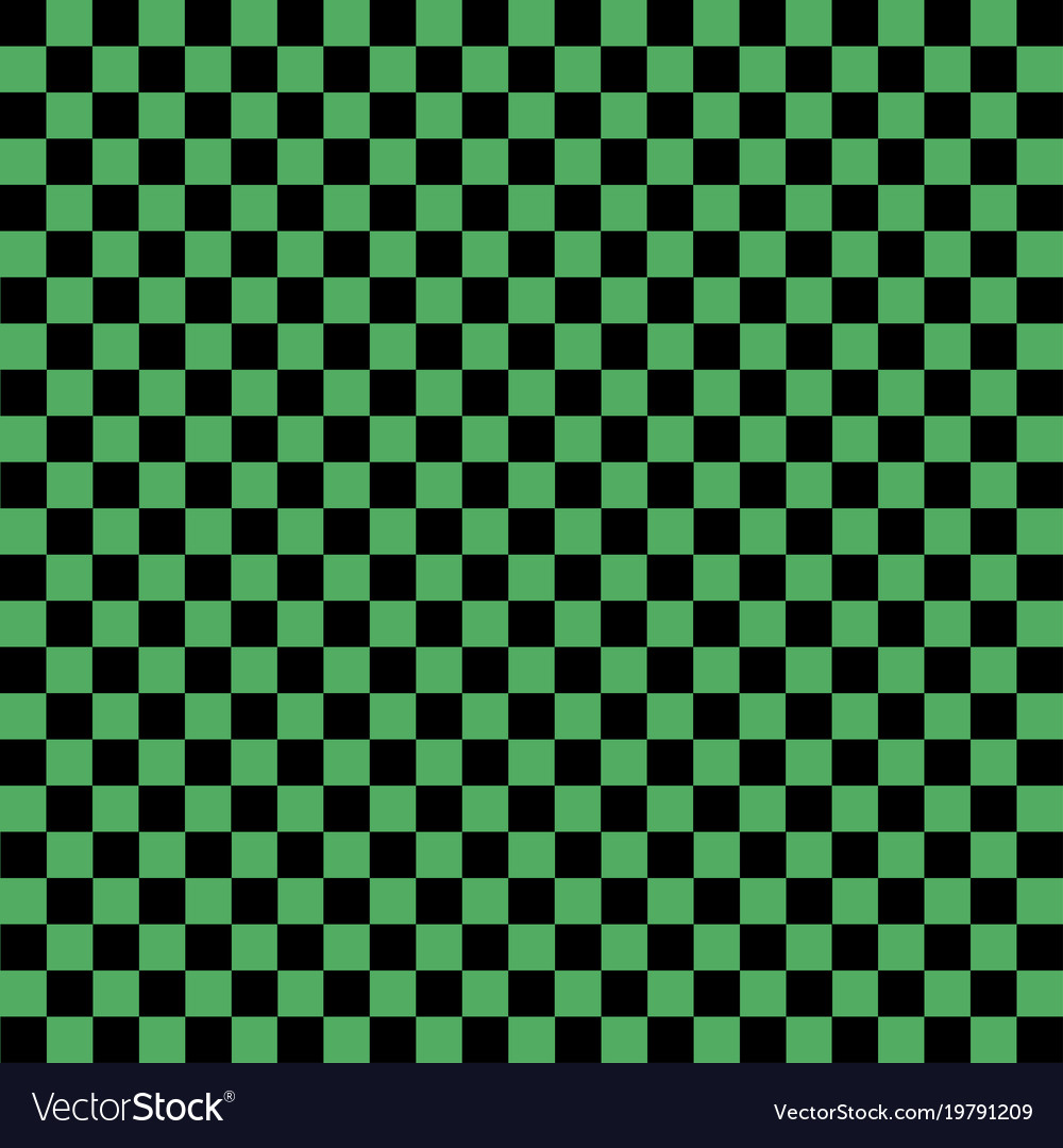 Black and green checkered background.