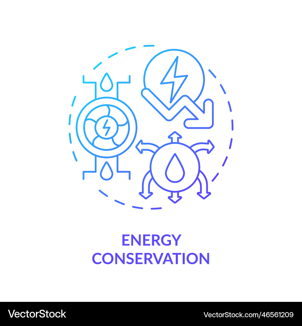 Energy Conservation Blue Gradient Concept Icon Vector Image