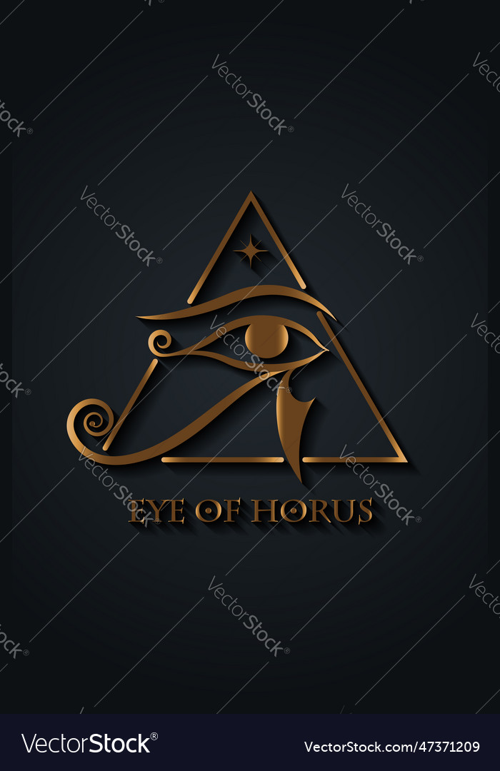 Eye of horus gold logo design ancient egyptian Vector Image