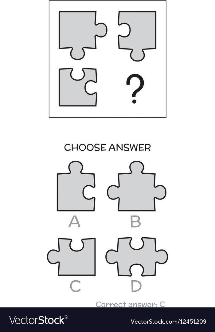 IQ test Logical tasks composed of puzzles shapes Vector Image