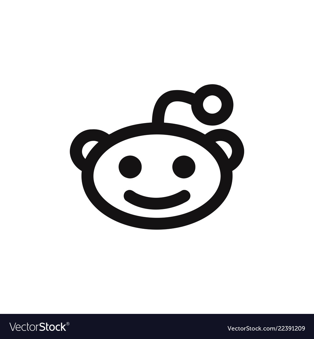 Reddit Alien Head Logo Icon Royalty Free Vector Image