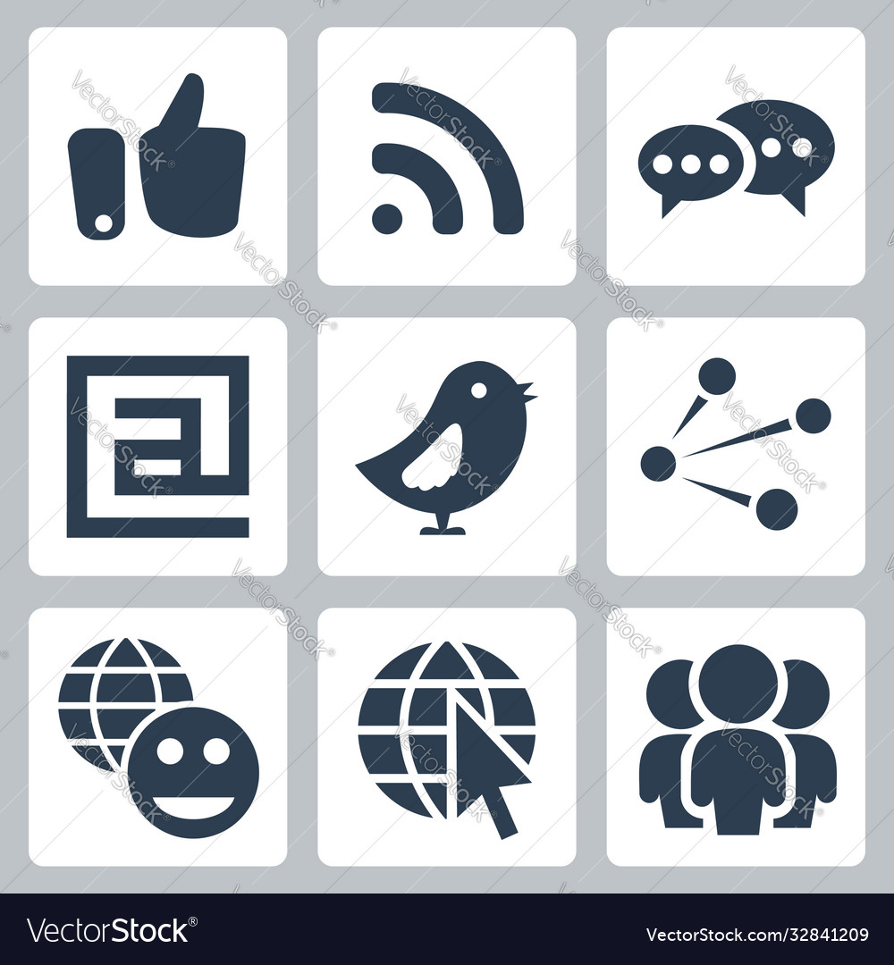 Social network icons set vector image Social network icons set