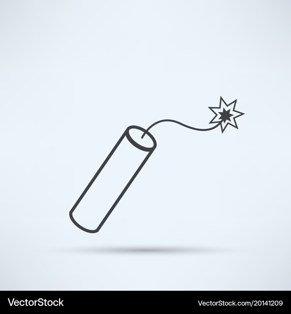 Tnt dynamite bomb with burning fuse Royalty Free Vector