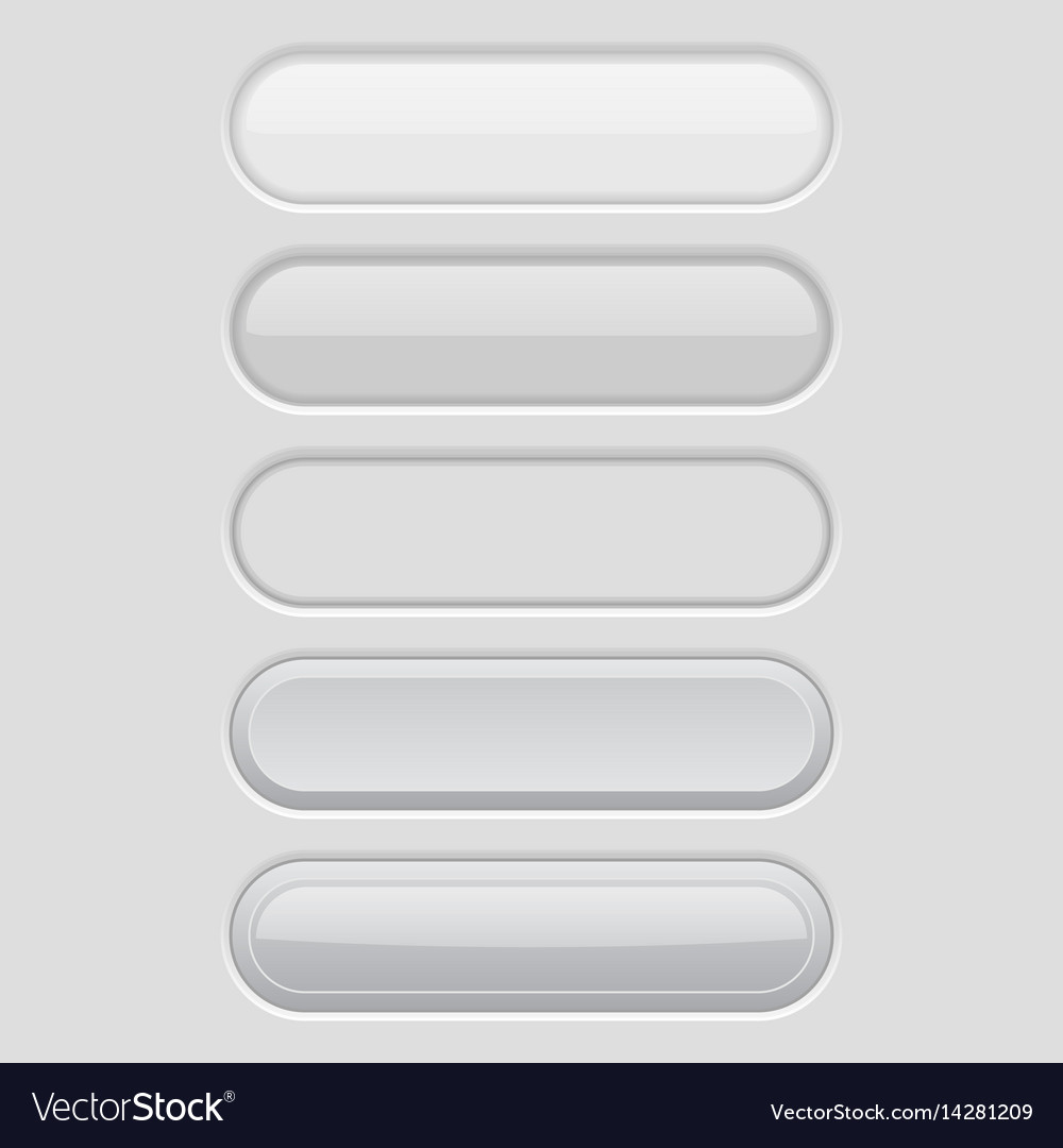 White oval buttons light user interface elements Vector Image