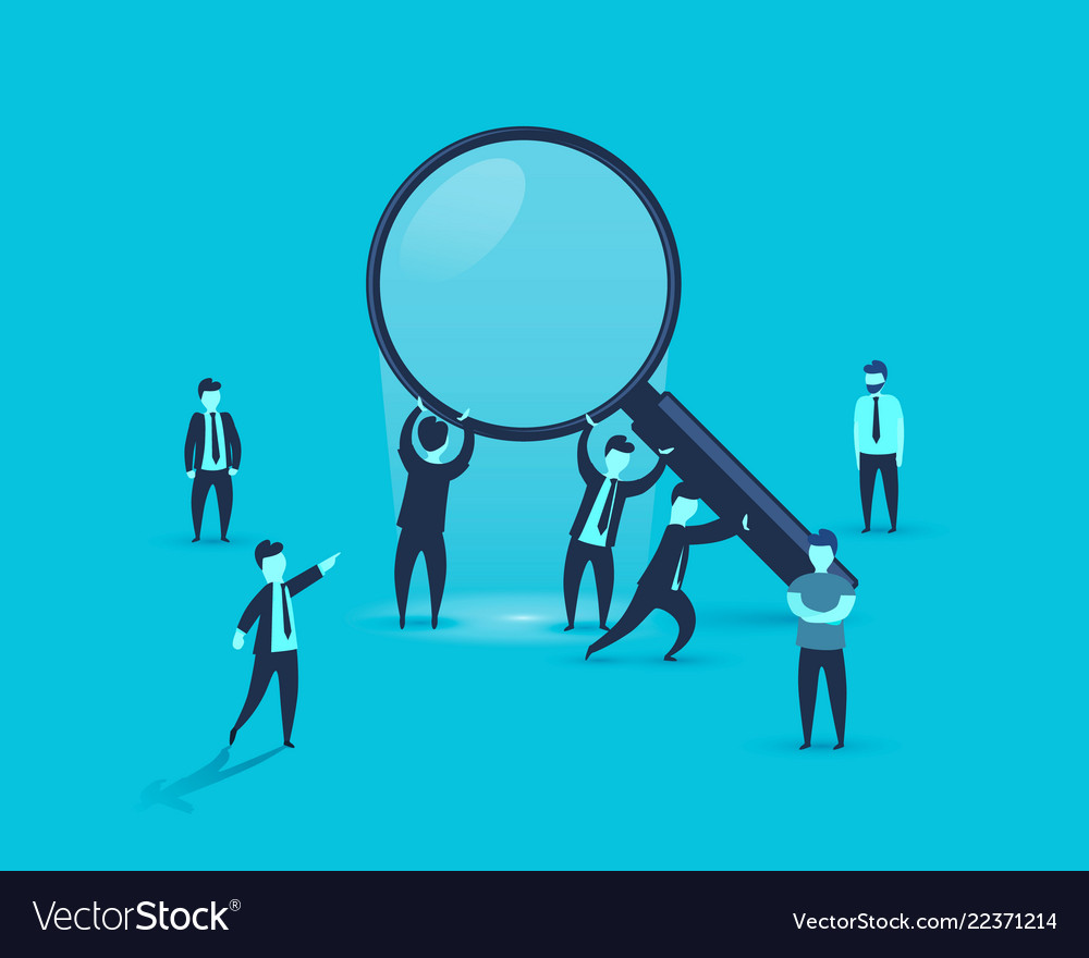 People Are Holding A Magnifying Glass Business Vector Image 6617