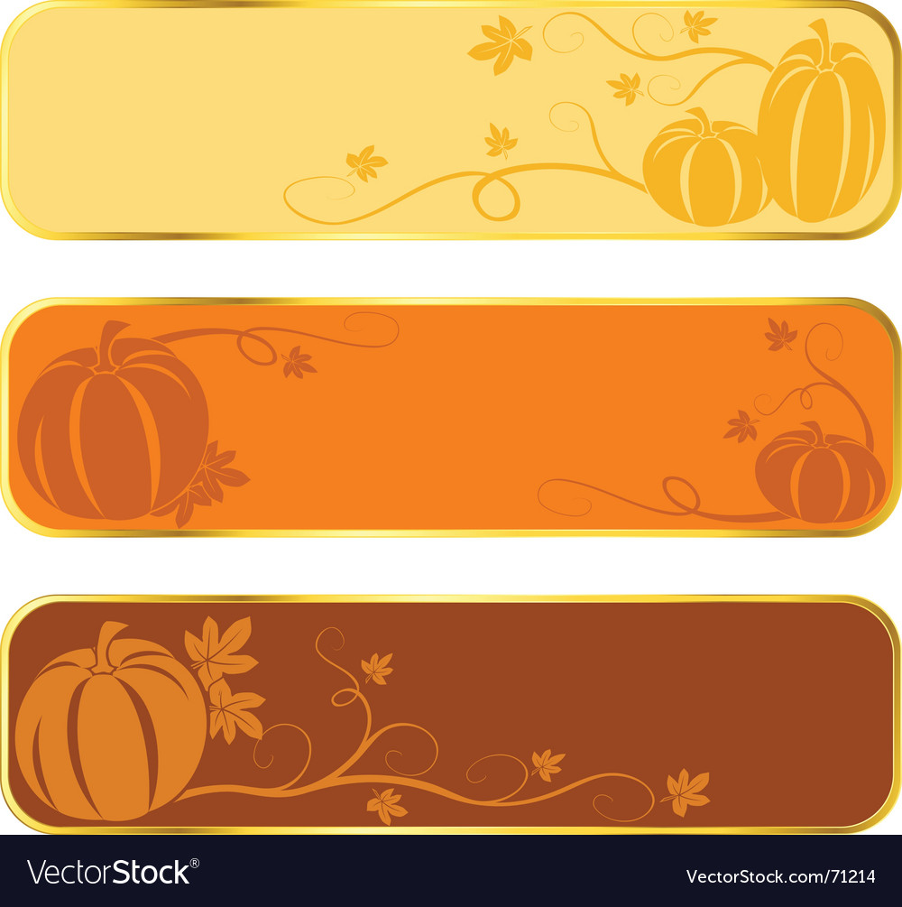 Pumpkin banners with gold rim