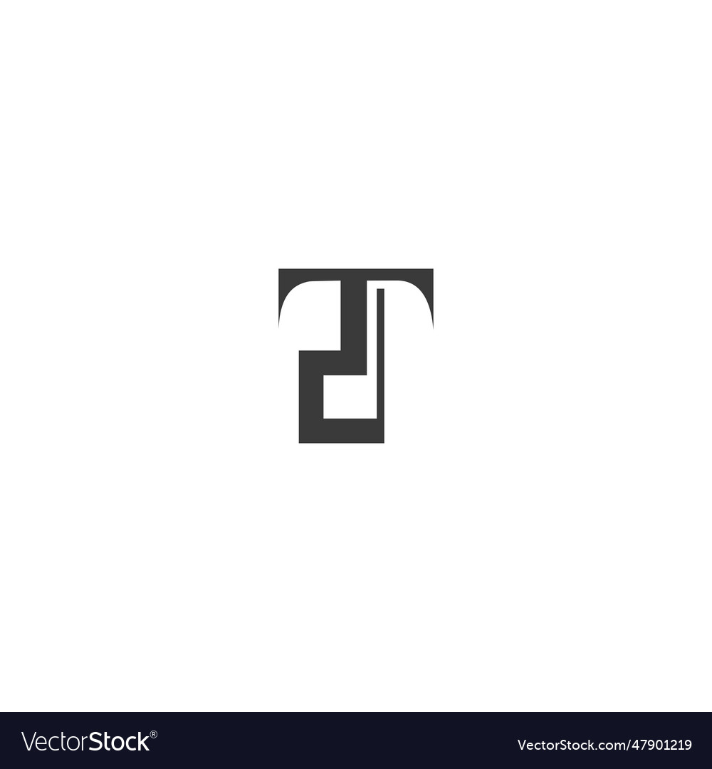 Alphabet letters initials logo dt td d and t Vector Image