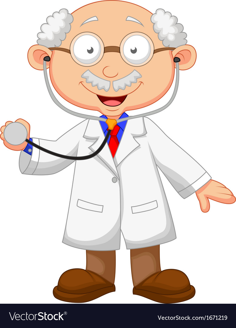 Cartoon doctor with stethoscope Royalty Free Vector Image