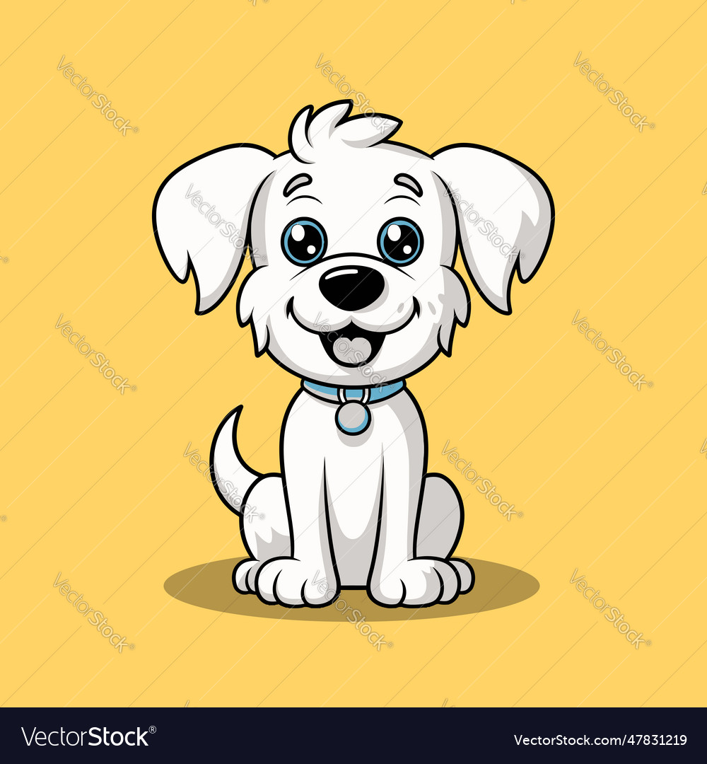 Cute dog cartoon character Royalty Free Vector Image