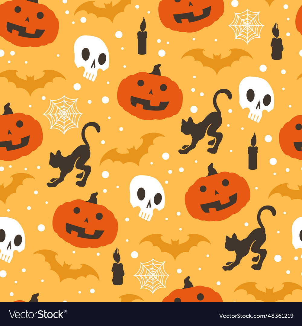 Halloween party pattern seamless colorful Vector Image