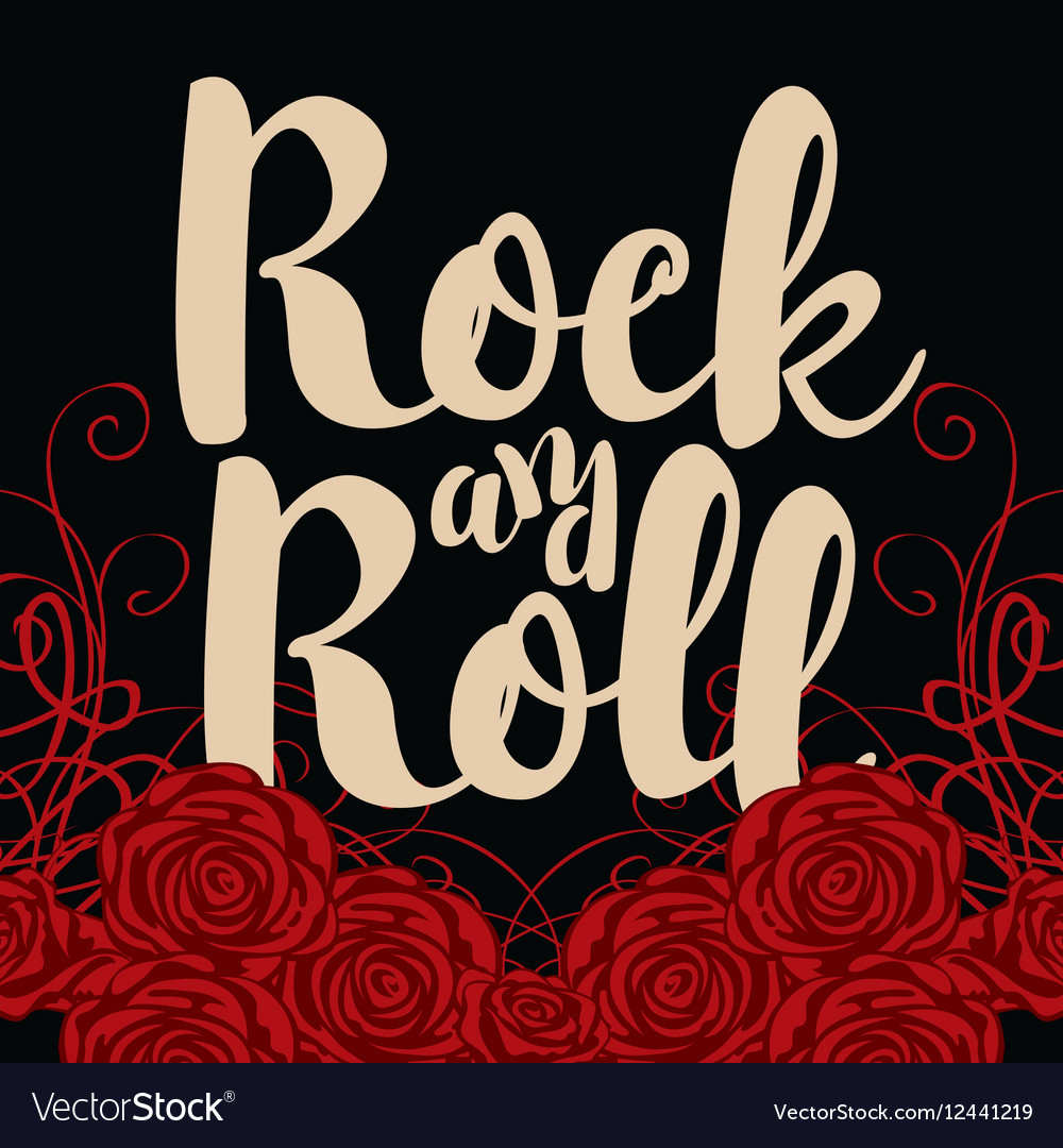 Rock and roll roses Royalty Free Vector Image - VectorStock