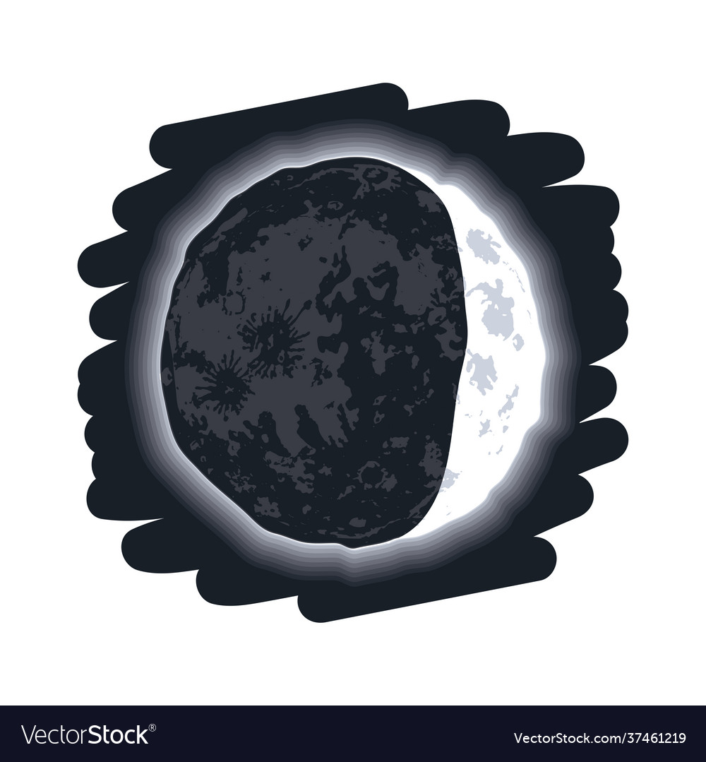 Waxing crescent moon phase Royalty Free Vector Image