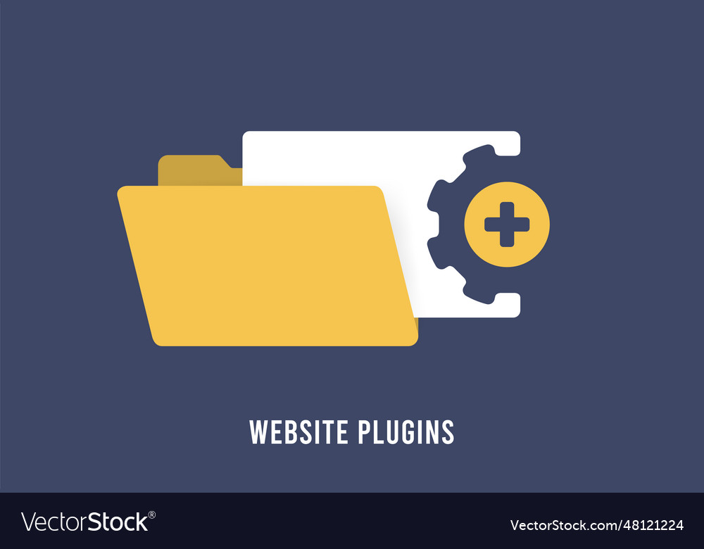 cms website plugins icon Royalty Free Vector Image