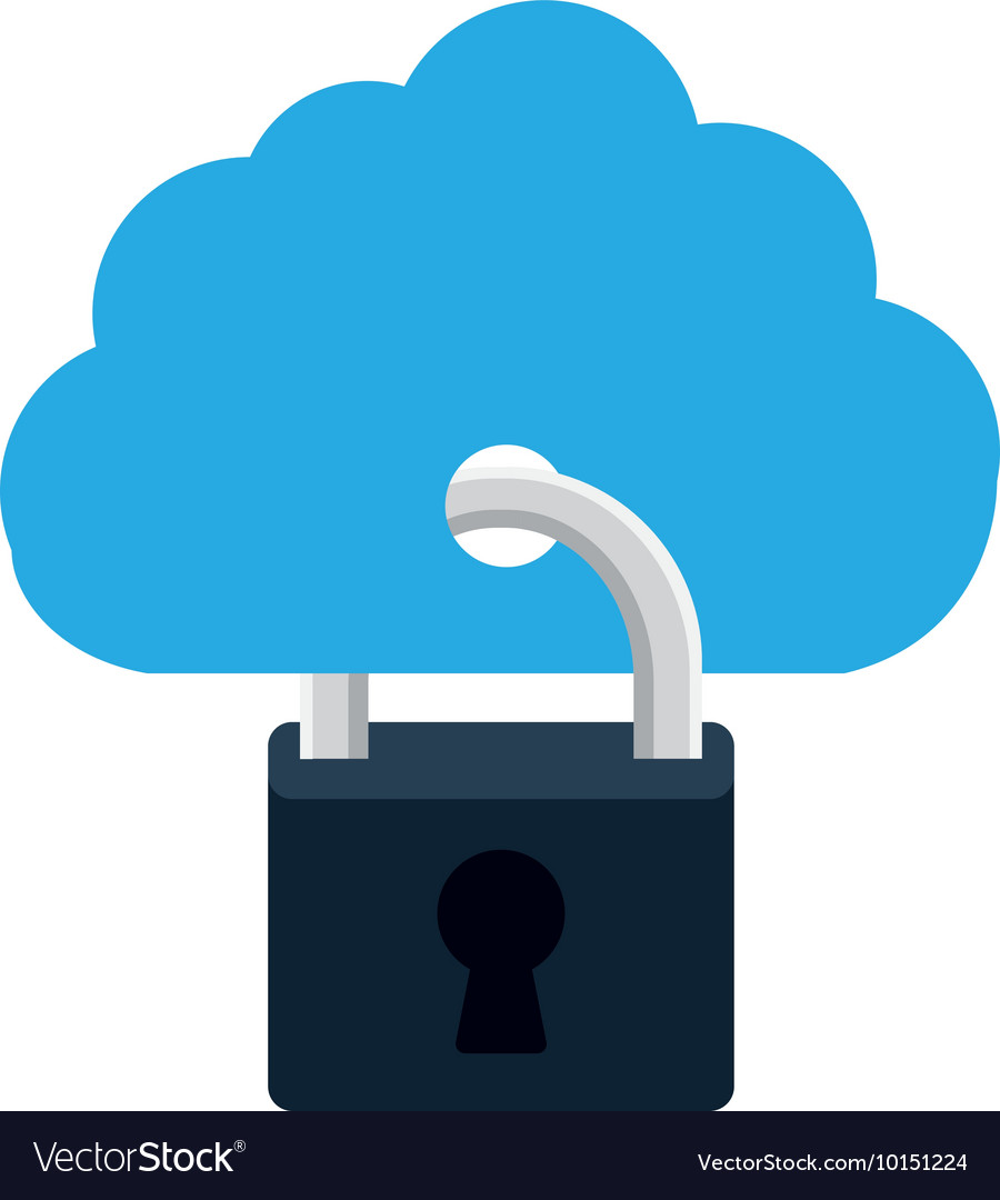 Pcloud adlock security system icon graphic Vector Image