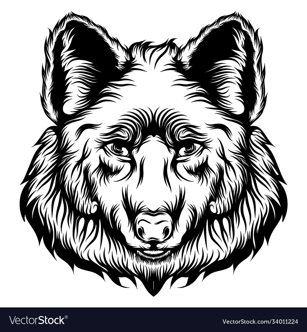 Tattoos big head wolf with good