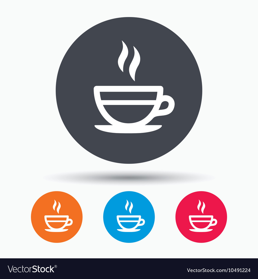 Tea cup icon hot coffee drink sign Royalty Free Vector Image