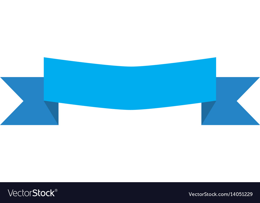 Blue banner ribbon and label on white background Vector Image