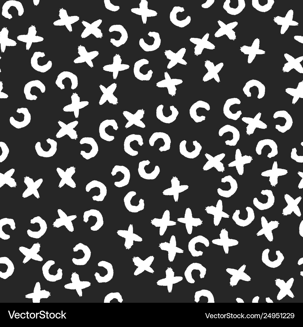 Geometric seamless hand drawn pattern Royalty Free Vector
