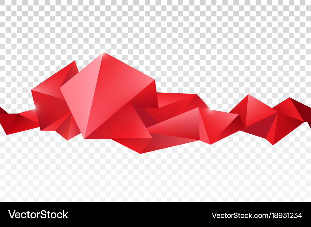 Abstract Faceted Crystal Banner 3d Shape Vector Image