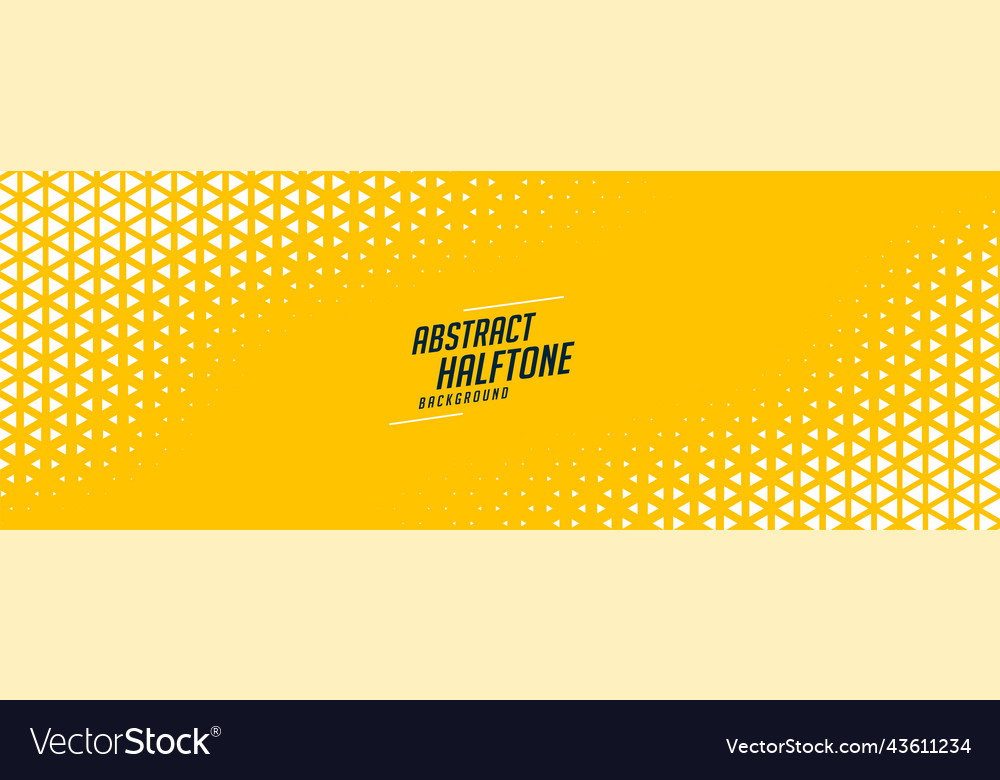 Abstract halftone yellow banner design Royalty Free Vector