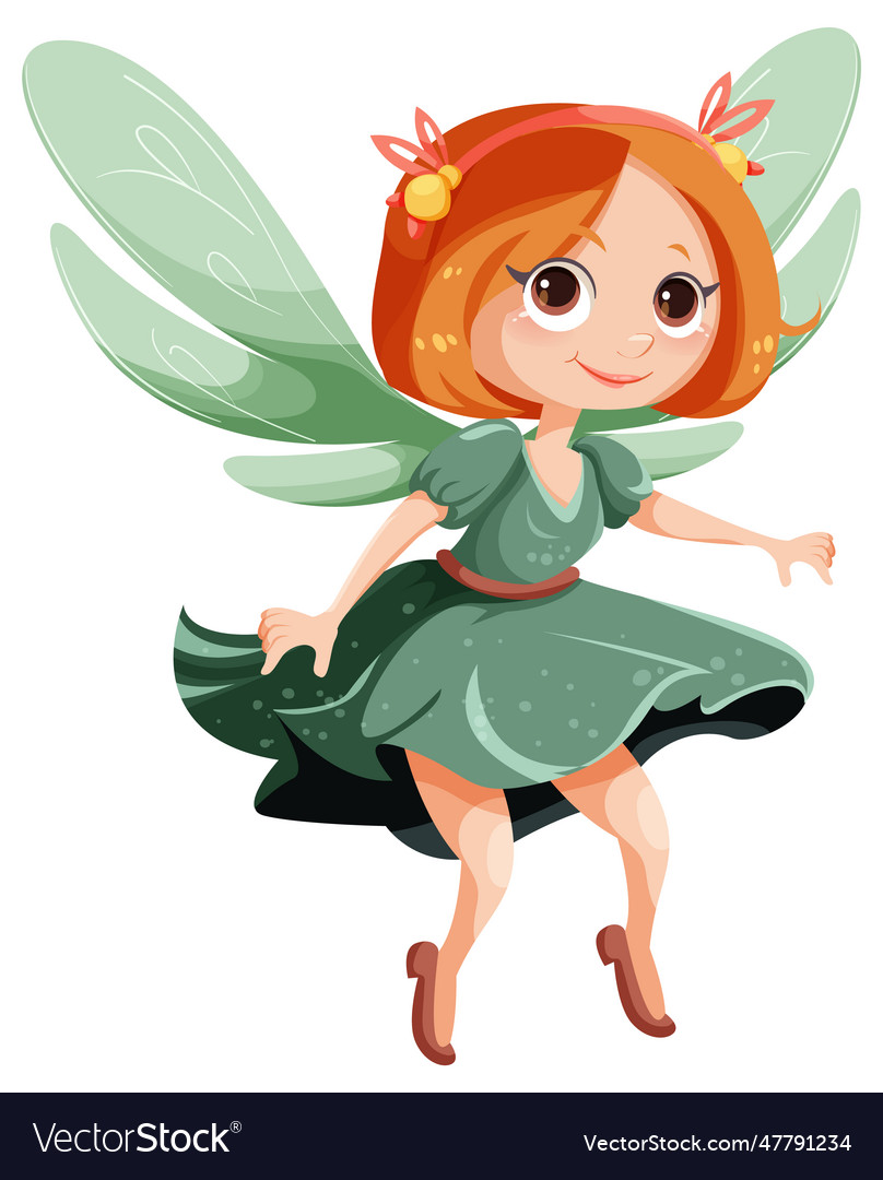 Beautiful fairy cartoon character Royalty Free Vector Image