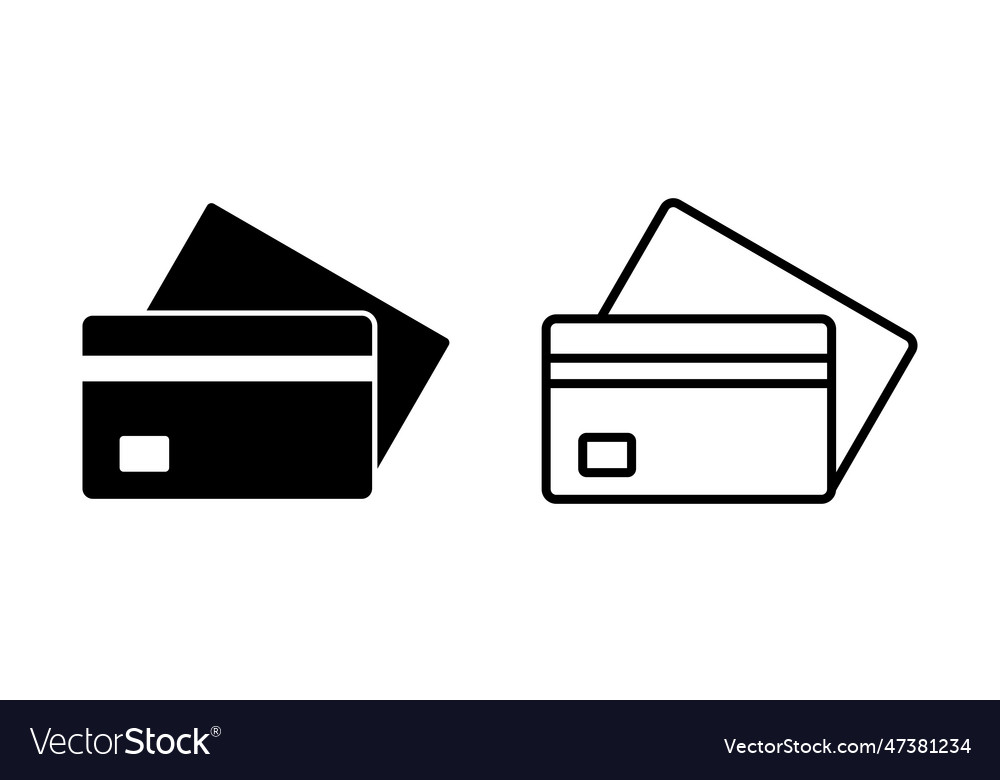 Credit card icon set credit card payment icon Vector Image