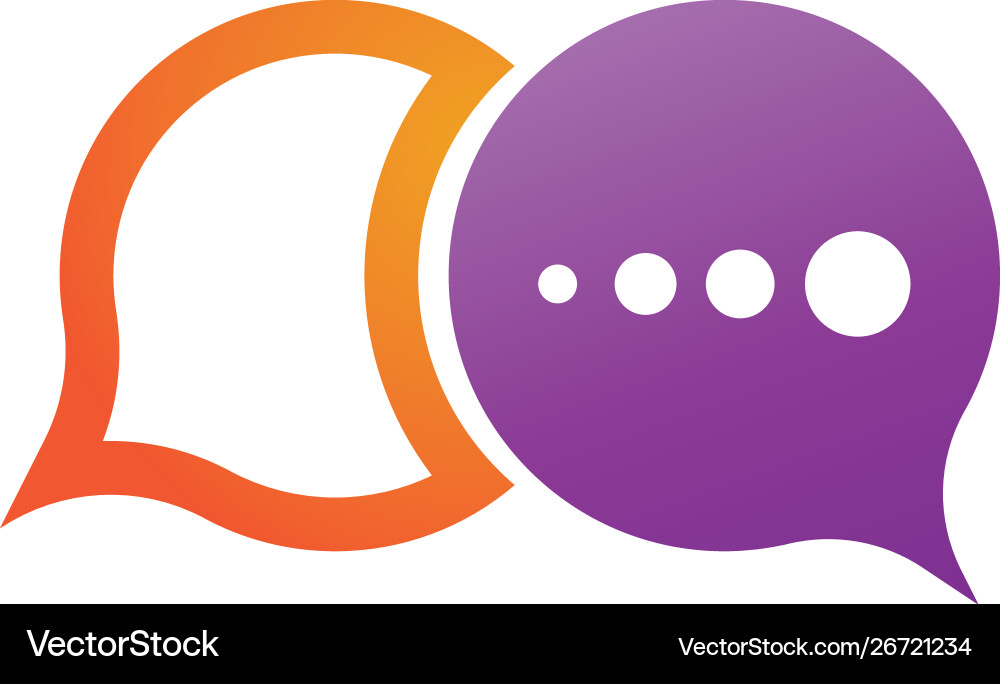 Speech bubble icon logo template Royalty Free Vector Image