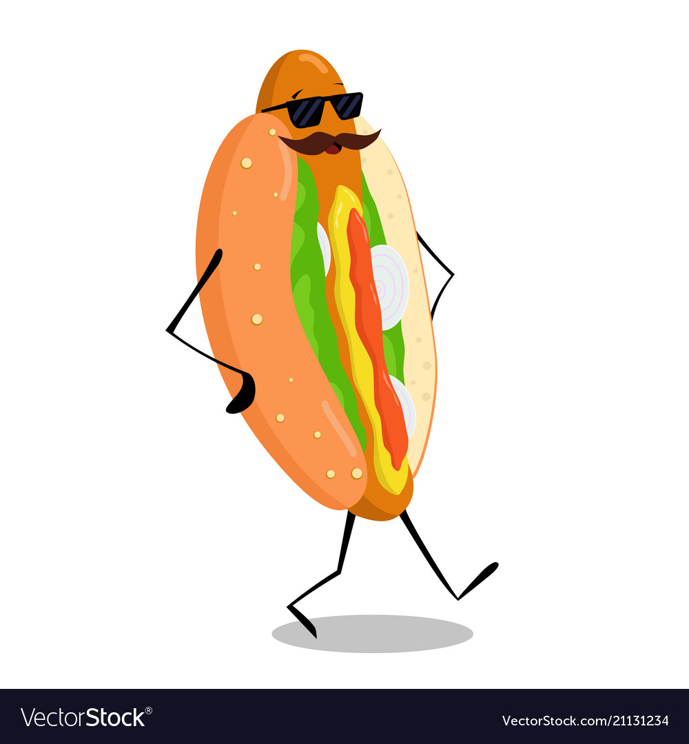 Walking hot dog Royalty Free Vector Image - VectorStock