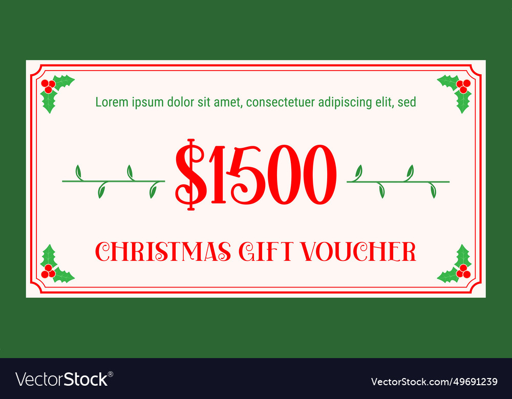 Christmas gift voucher Royalty Free Vector Image