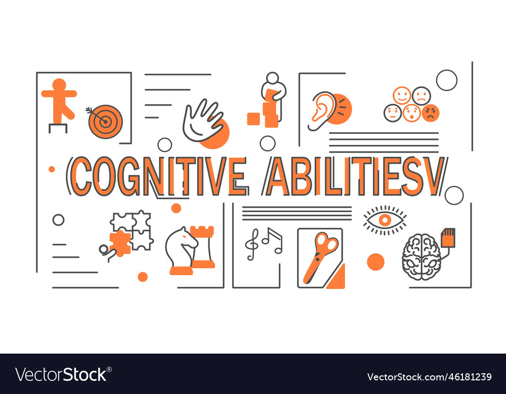 Cognitive abilities banner Royalty Free Vector Image