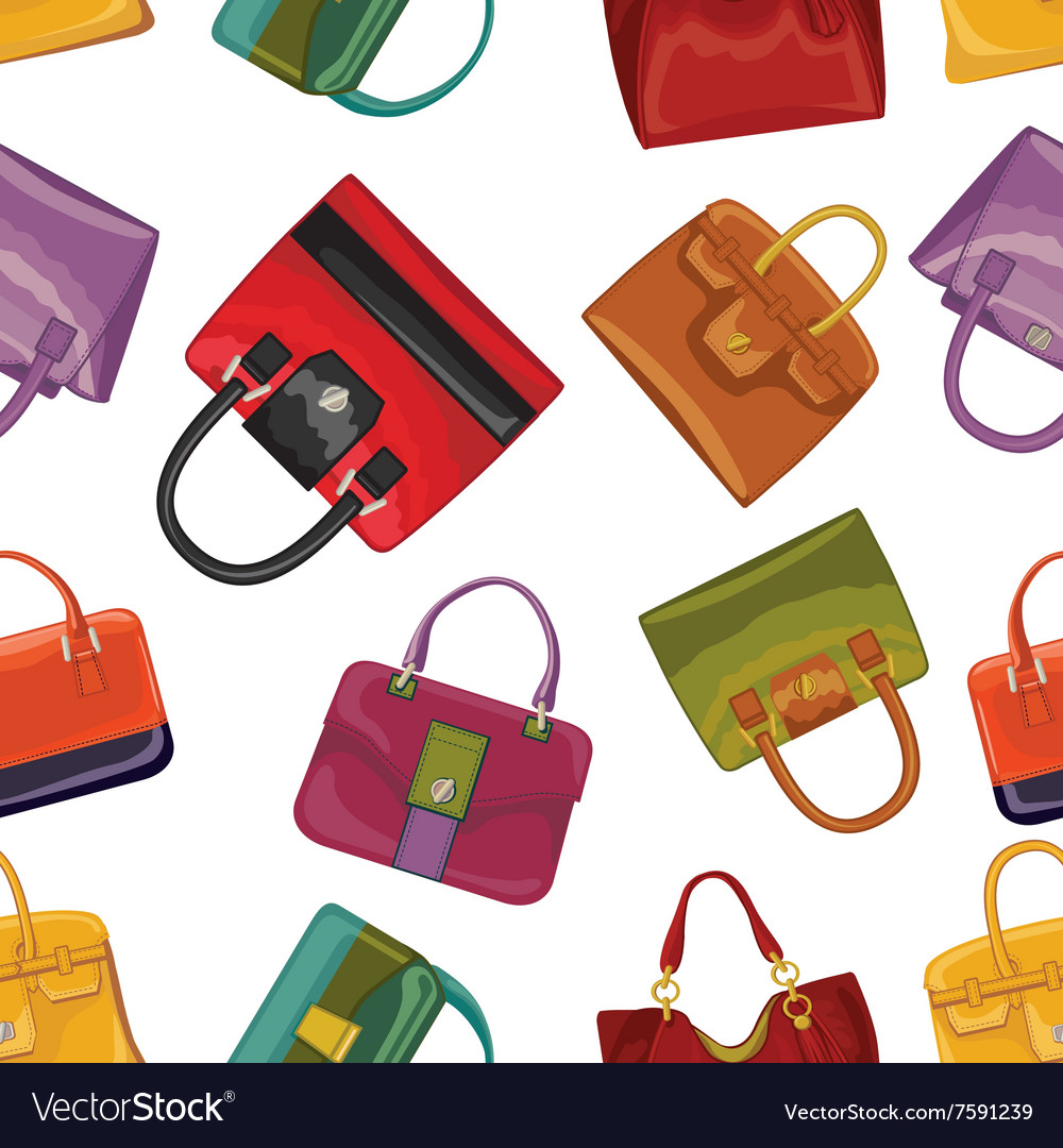 Colorful Handbags Seamless Patternfashion Vector Image