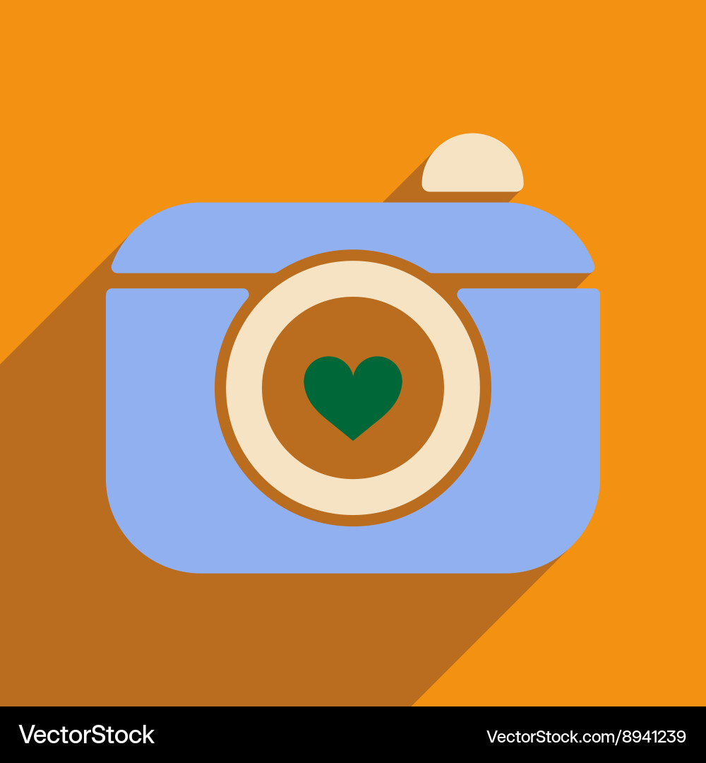 Flat web icon with long shadow camera Royalty Free Vector