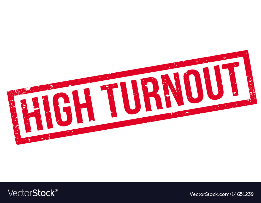 High turnout rubber stamp Royalty Free Vector Image