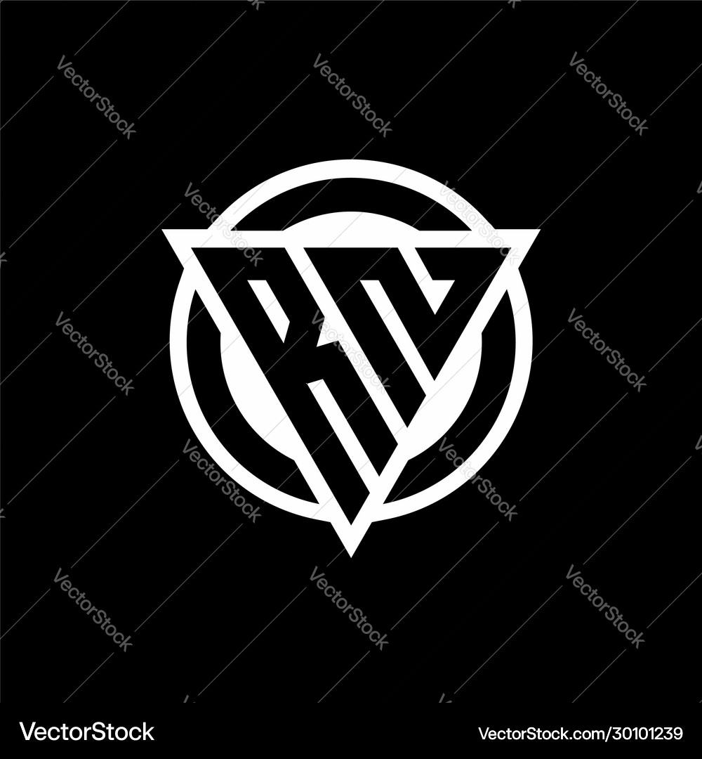 Rn logo with negative space triangle shape Vector Image