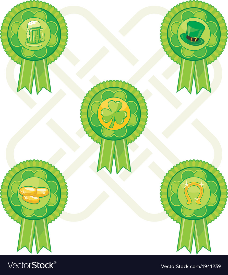 st patricks day badges vector