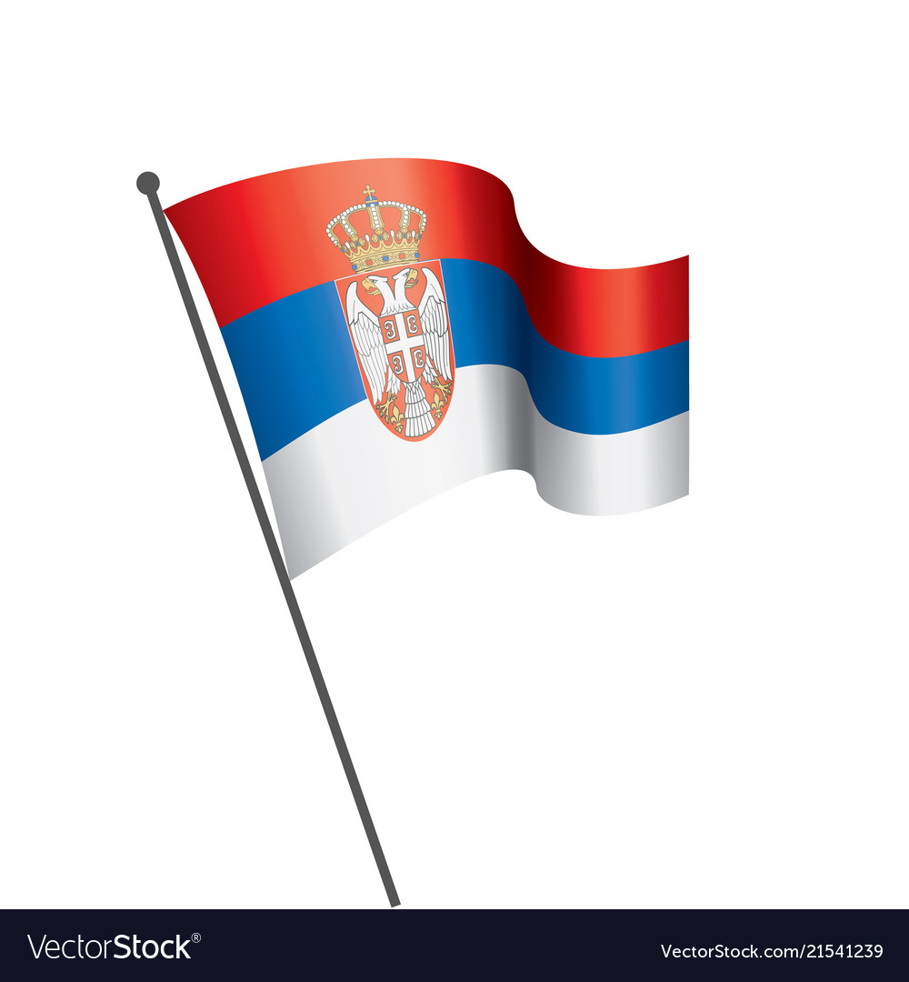 Serbia flag on a white Royalty Free Vector Image