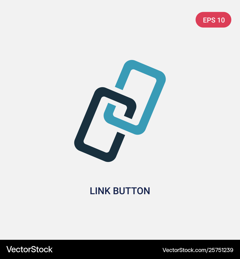 Two color link button icon from user interface Vector Image