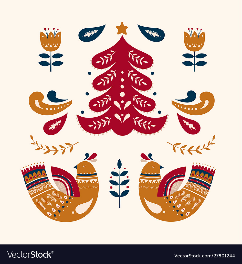 Christmas Birds Royalty Free Vector Image - Vectorstock