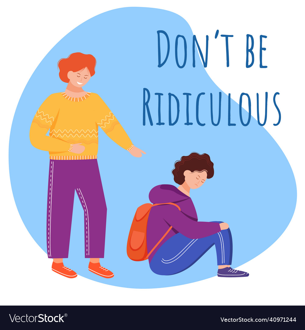 don-t-be-ridiculous-flat-poster-template-school-vector-image