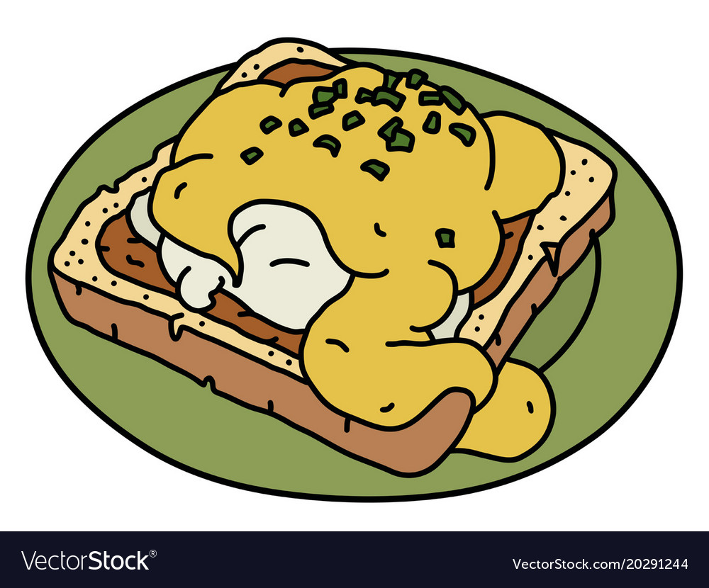 Eggs benedict Royalty Free Vector Image VectorStock