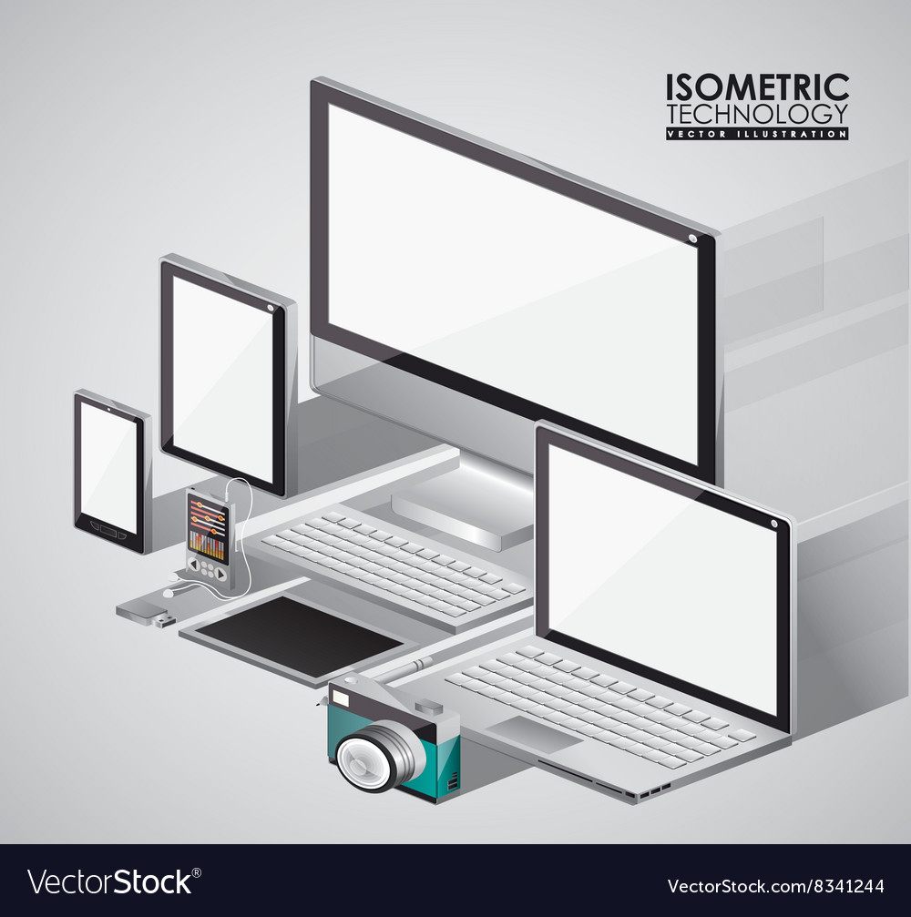 Isometrics technology design Royalty Free Vector Image