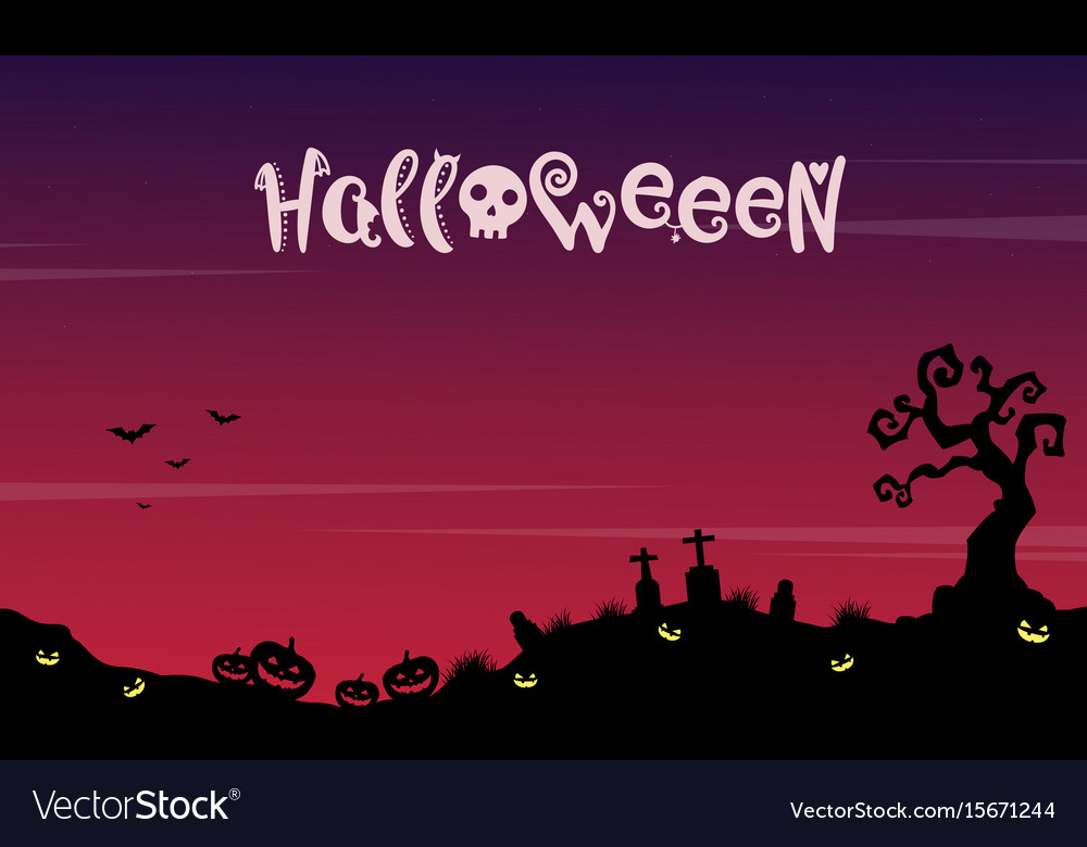 Landscape halloween with grave background