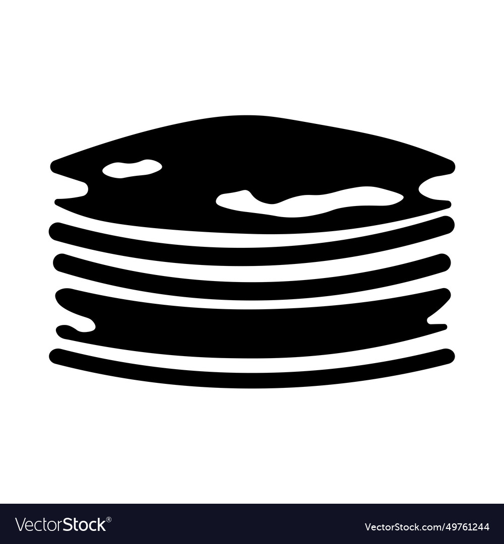 Pancakes black icon on white background Royalty Free Vector