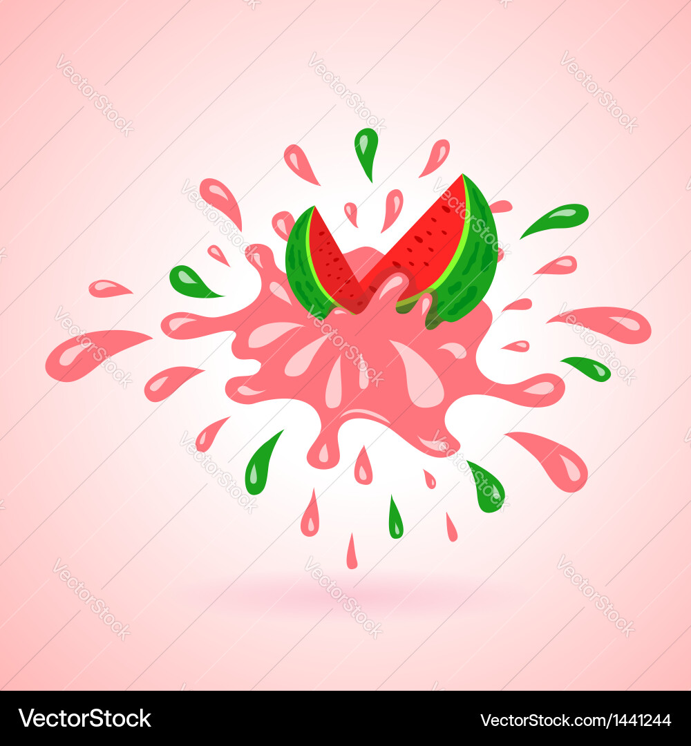 Watermelon Splat Watermelon splash element Royalty Free Vector Image