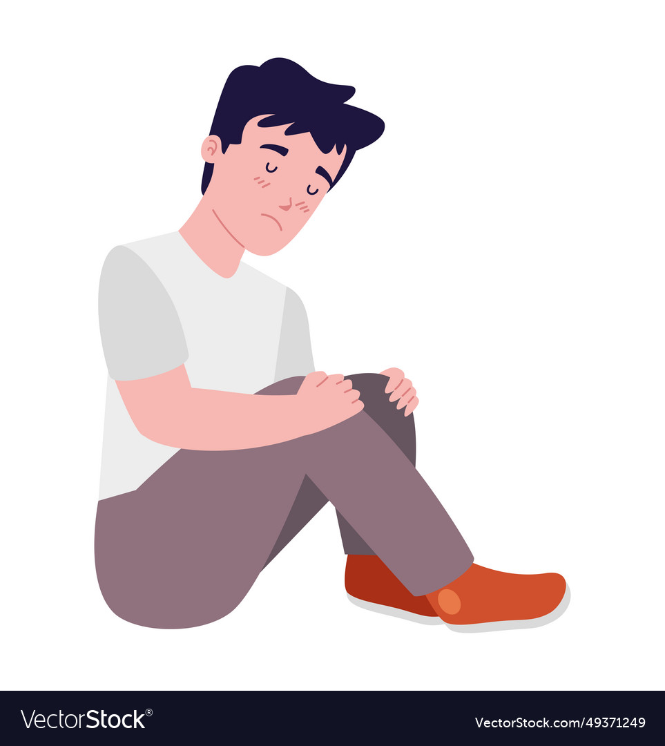 Epilepsy sad man Royalty Free Vector Image - VectorStock