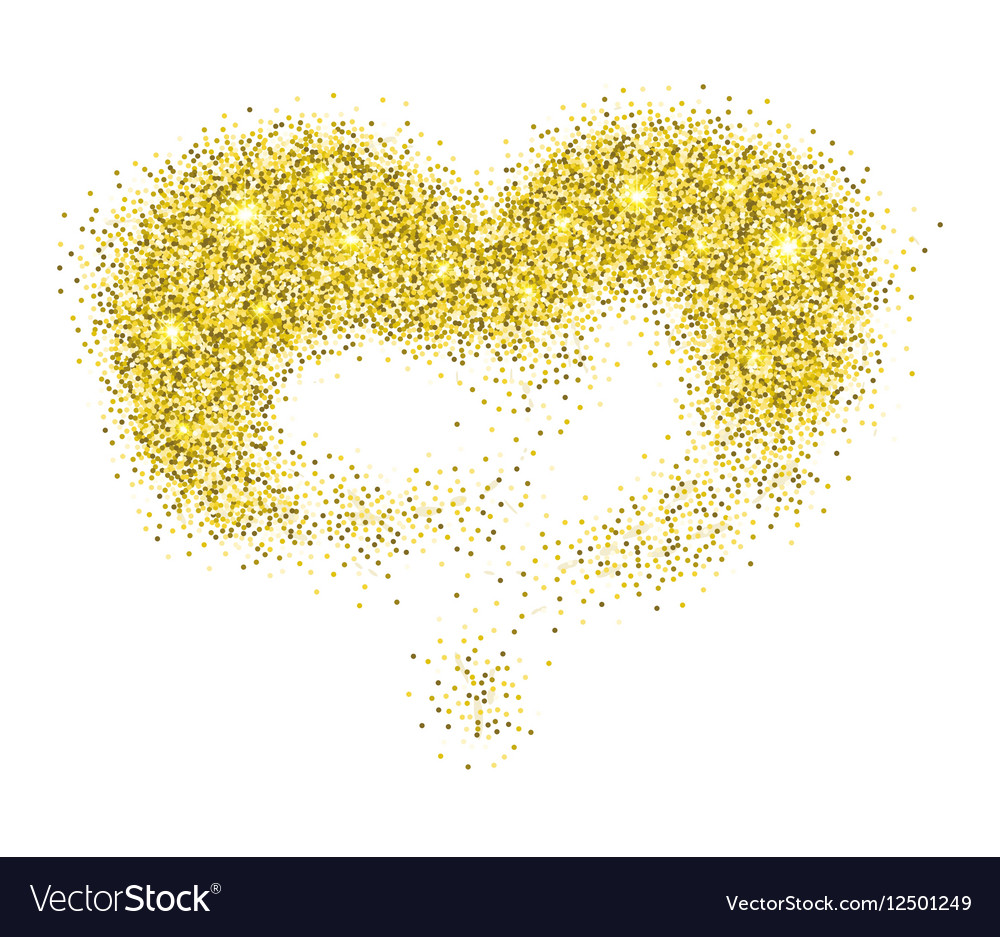 Golden glitter heart Royalty Free Vector Image